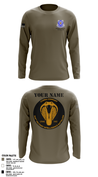 Charlie Company, 305th MI BN 76459019 Long Sleeve Performance Shirt - 1