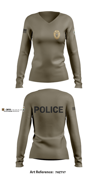 Women's Long Sleeve Vneck Shirt, TAYLORSVILLE POLICE, Police, Teamtime, Team time, sublimation, custom sports apparel, team uniforms, spirit wear, spiritwear, sports uniforms, custom shirts, team store, custom team store, fundraiser sports, apparel fundraiser
