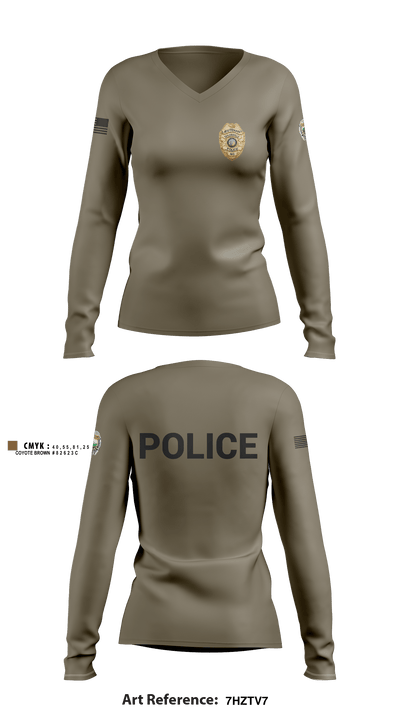 TAYLORSVILLE POLICE DEPARTMENT LT 27466887 Women's Long Sleeve V-neck Shirt - 8