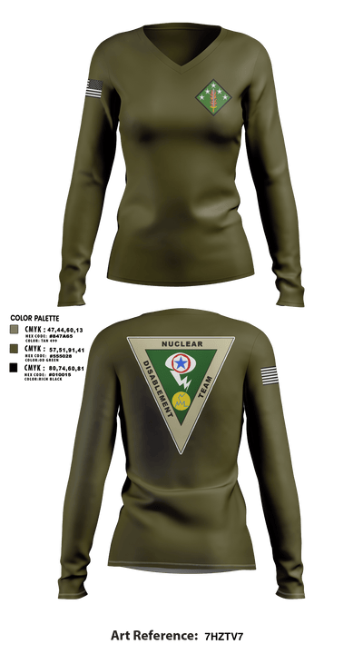 Nuclear Disablement Team 21416676 Women's Long Sleeve V-neck Shirt - 56