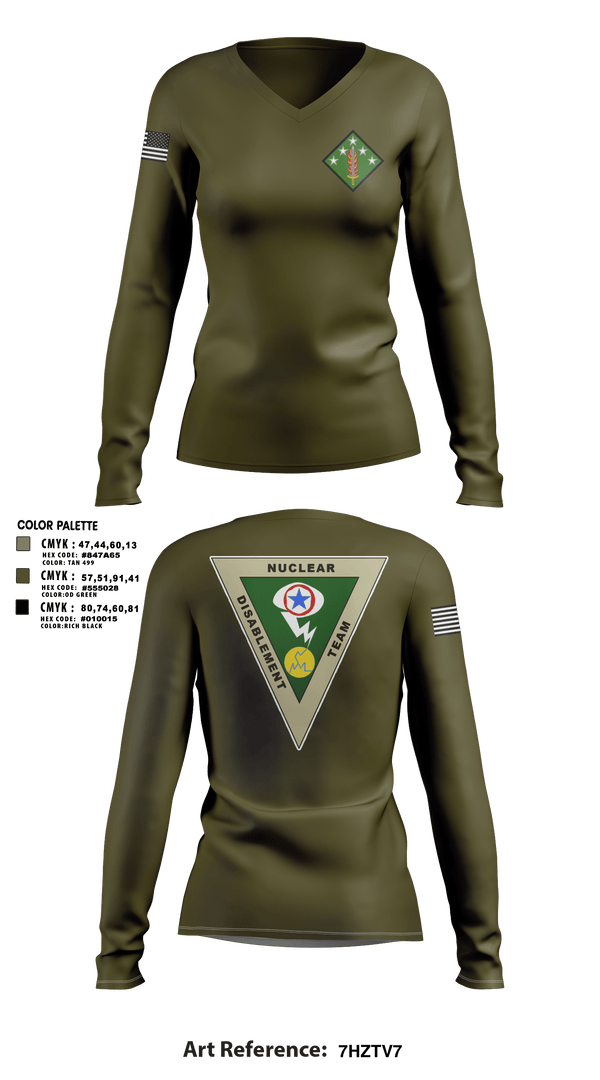 Women's Long Sleeve Vneck Shirt, , Army, Teamtime, Team time, sublimation, custom sports apparel, team uniforms, spirit wear, spiritwear, sports uniforms, custom shirts, team store, custom team store, fundraiser sports, apparel fundraiser