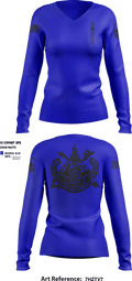 Company D (MI) 227 BEB, HIARNG 54401127 Women's Long Sleeve V-neck Shirt - 8