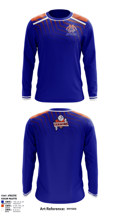 Appleton West High School Volleyball 46580901 Long Sleeve Performance Shirt - 1