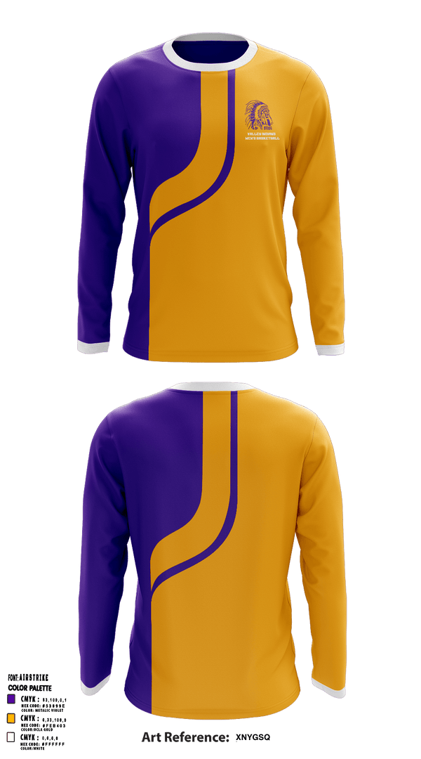 Long Sleeve Performance Shirt, Valley Indians, Men's Basketball, Teamtime, Team time, sublimation, custom sports apparel, team uniforms, spirit wear, spiritwear, sports uniforms, custom shirts, team store, custom team store, fundraiser sports, apparel fundraiser