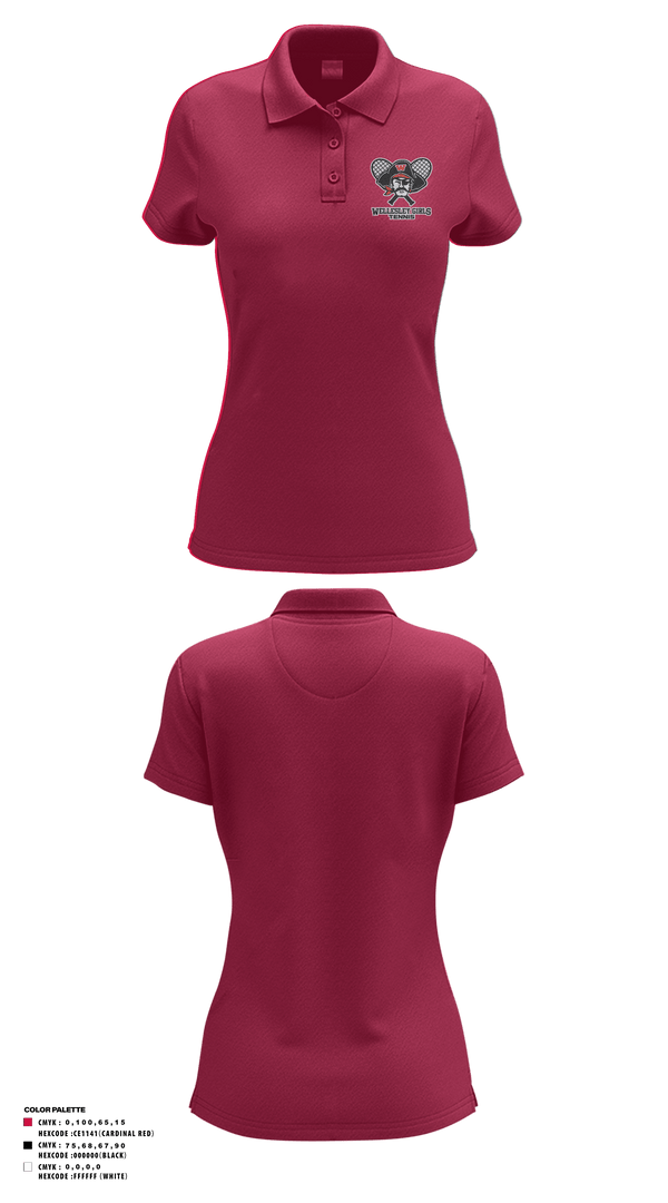 Women's Short Sleeve Performance Polo, wellesley girls tennis, Tennis, Teamtime, Team time, sublimation, custom sports apparel, team uniforms, spirit wear, spiritwear, sports uniforms, custom shirts, team store, custom team store, fundraiser sports, apparel fundraiser