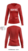 Newport High School Track & Field 49757231 Women's Long Sleeve V-neck Shirt - 2