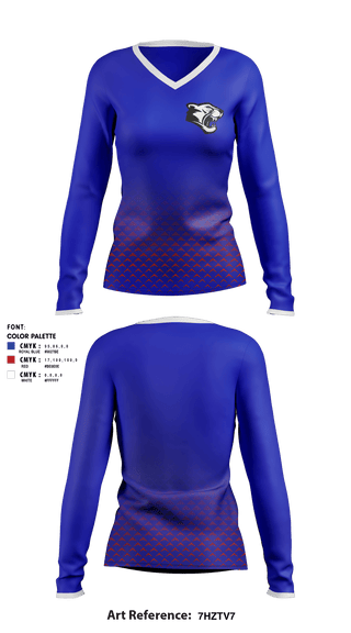 Women's Long Sleeve Vneck Shirt, Mabel Canton Cougars, Spirit Store, Teamtime, Team time, sublimation, custom sports apparel, team uniforms, spirit wear, spiritwear, sports uniforms, custom shirts, team store, custom team store, fundraiser sports, apparel fundraiser