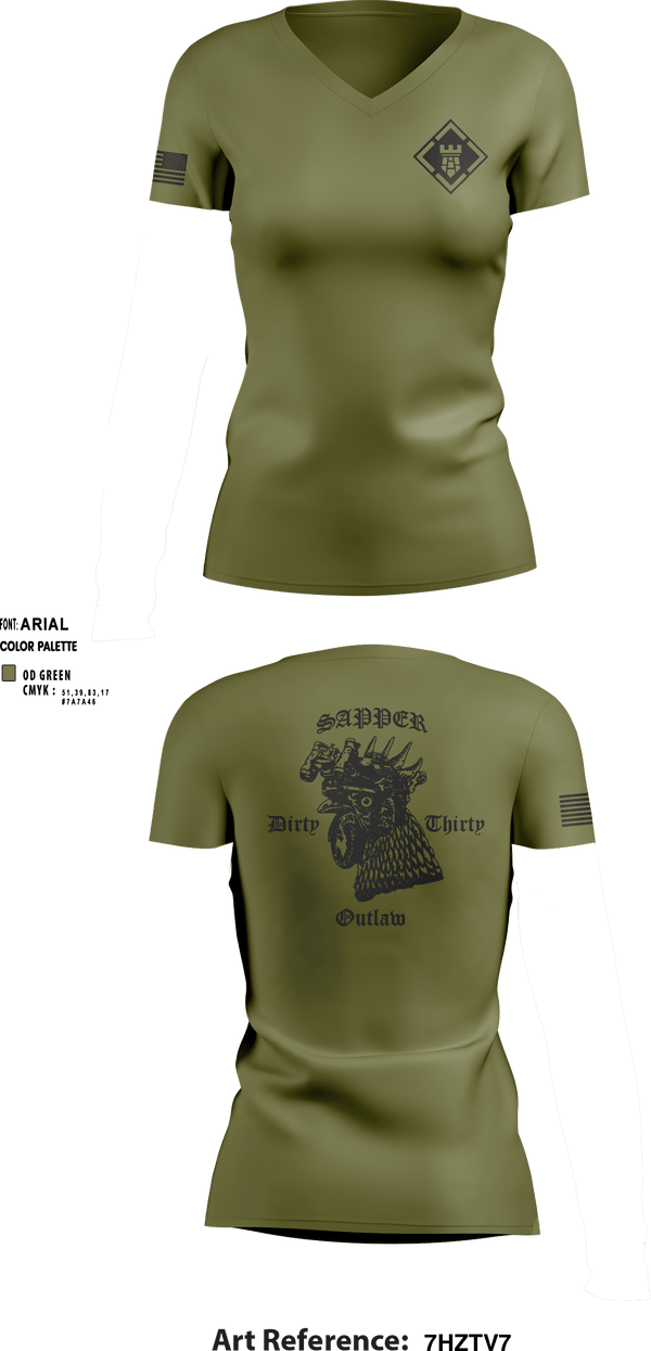 Women's Short Sleeve Vneck Shirt, 541st CEC-A, , Teamtime, Team time, sublimation, custom sports apparel, team uniforms, spirit wear, spiritwear, sports uniforms, custom shirts, team store, custom team store, fundraiser sports, apparel fundraiser