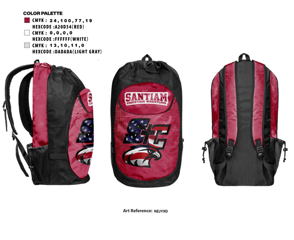 Gear Bag, Santiam Christian School Wrestling, Wrestling, Teamtime, Team time, sublimation, custom sports apparel, team uniforms, spirit wear, spiritwear, sports uniforms, custom shirts, team store, custom team store, fundraiser sports, apparel fundraiser