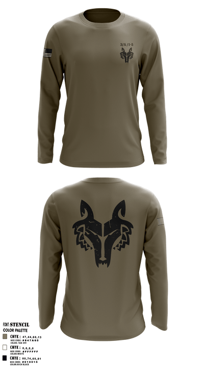3rd Plt A Co 1-5 14607010 Long Sleeve Performance Shirt - 1
