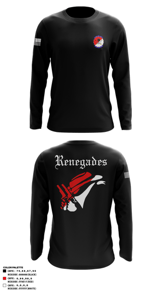 Long Sleeve Performance Shirt, Renegades, Army, Teamtime, Team time, sublimation, custom sports apparel, team uniforms, spirit wear, spiritwear, sports uniforms, custom shirts, team store, custom team store, fundraiser sports, apparel fundraiser