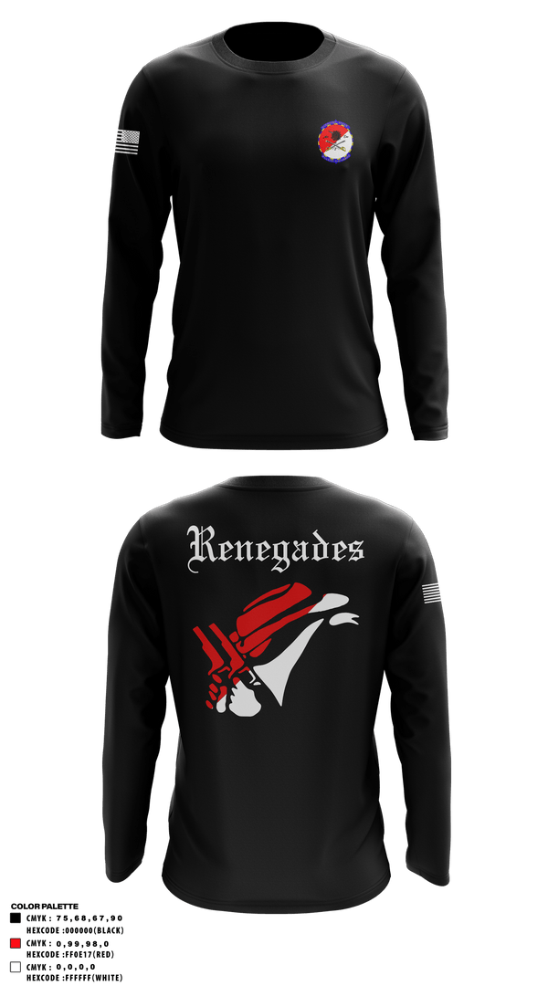 Long Sleeve Performance Shirt, Renegades, Army, Teamtime, Team time, sublimation, custom sports apparel, team uniforms, spirit wear, spiritwear, sports uniforms, custom shirts, team store, custom team store, fundraiser sports, apparel fundraiser