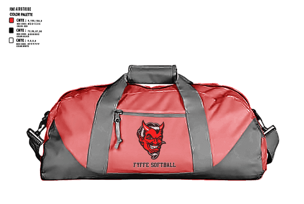 Duffle Bag, Fyffe High School Softball, Softball, Teamtime, Team time, sublimation, custom sports apparel, team uniforms, spirit wear, spiritwear, sports uniforms, custom shirts, team store, custom team store, fundraiser sports, apparel fundraiser