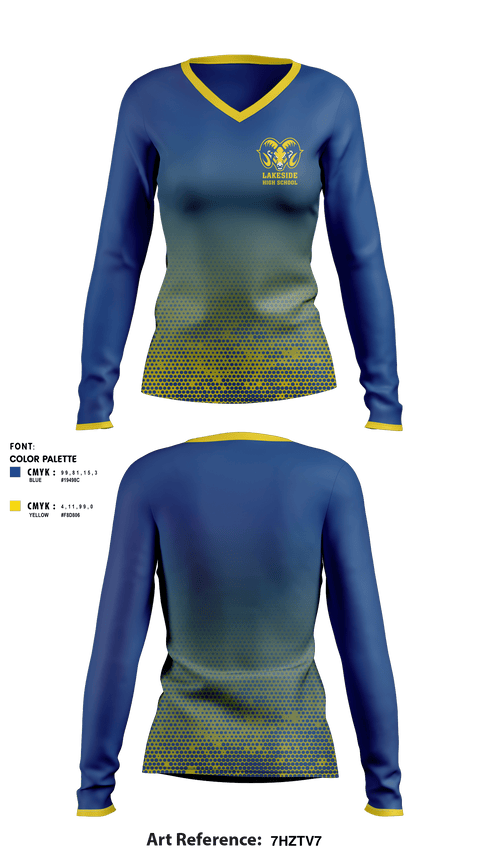 Women's Long Sleeve Vneck Shirt, Lakeside High School Arkansas, School Spirit Store, Teamtime, Team time, sublimation, custom sports apparel, team uniforms, spirit wear, spiritwear, sports uniforms, custom shirts, team store, custom team store, fundraiser sports, apparel fundraiser
