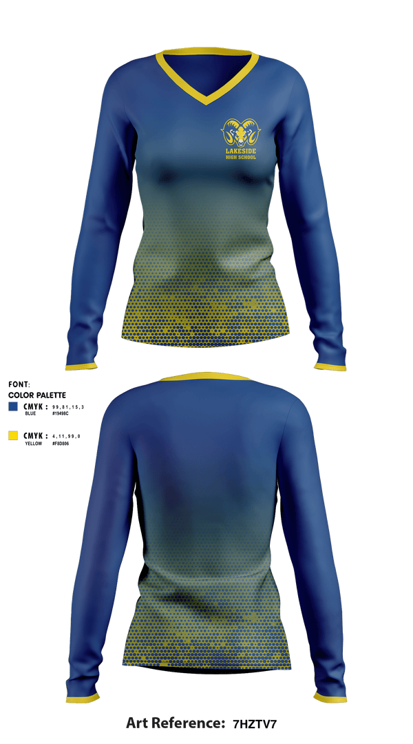 Women's Long Sleeve Vneck Shirt, Lakeside High School Arkansas, School Spirit Store, Teamtime, Team time, sublimation, custom sports apparel, team uniforms, spirit wear, spiritwear, sports uniforms, custom shirts, team store, custom team store, fundraiser sports, apparel fundraiser