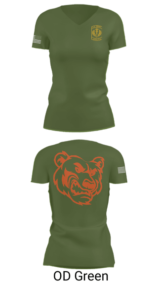 Women's Short Sleeve Vneck Shirt, , Army, Teamtime, Team time, sublimation, custom sports apparel, team uniforms, spirit wear, spiritwear, sports uniforms, custom shirts, team store, custom team store, fundraiser sports, apparel fundraiser