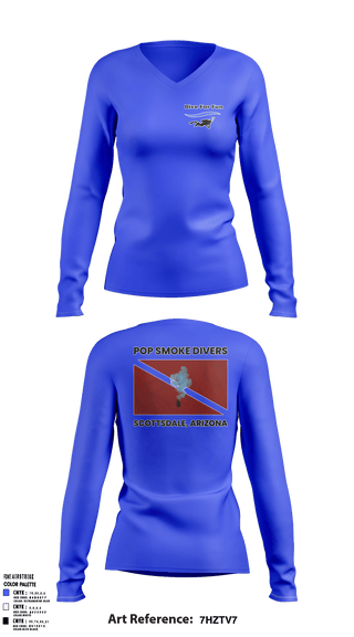 Women's Long Sleeve Vneck Shirt, Pop Smoke Scuba, Swimming, Teamtime, Team time, sublimation, custom sports apparel, team uniforms, spirit wear, spiritwear, sports uniforms, custom shirts, team store, custom team store, fundraiser sports, apparel fundraiser