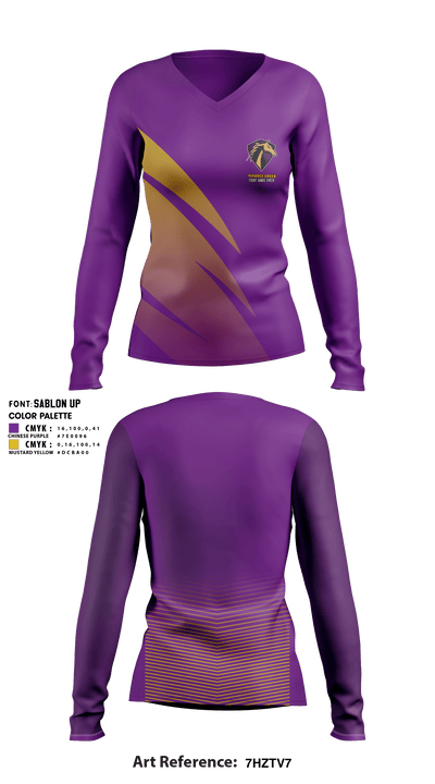 Vasquez High School Cheer 59032683 Women's Long Sleeve V-neck Shirt - 1