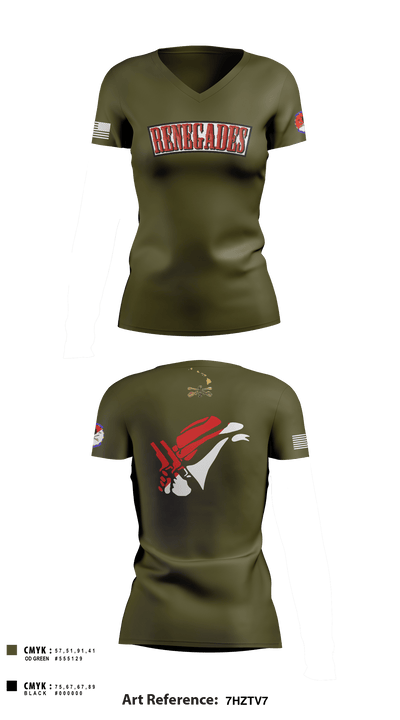 2-6 Cav Alpha troop Renegades 57667590 Women's Short Sleeve V-neck Shirt - 10