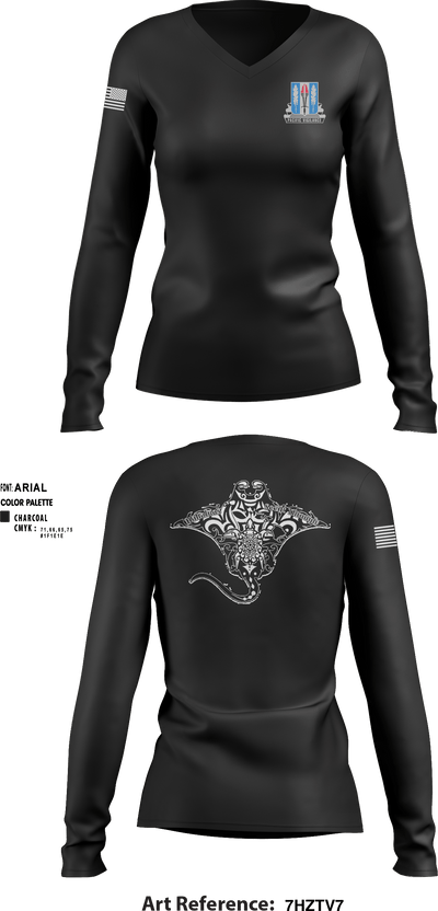 HHD, 205th MI BN 75784858 Women's Long Sleeve V-neck Shirt - 7