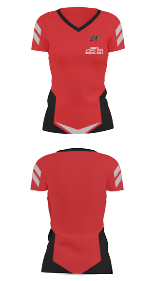 Women's Short Sleeve Vneck Shirt, King's School High School Golf, Golf, Teamtime, Team time, sublimation, custom sports apparel, team uniforms, spirit wear, spiritwear, sports uniforms, custom shirts, team store, custom team store, fundraiser sports, apparel fundraiser