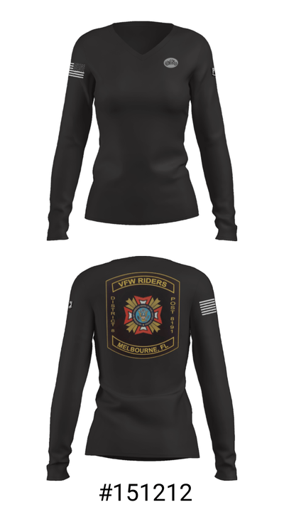VFW Post 8191 13144984 Women's Long Sleeve V-neck Shirt - 37