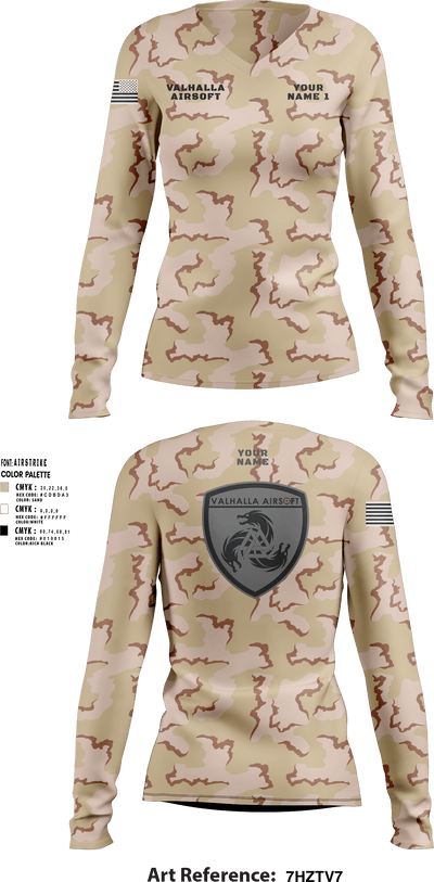 Valhalla Airsoft 98104221 Women's Long Sleeve V-neck Shirt - 6