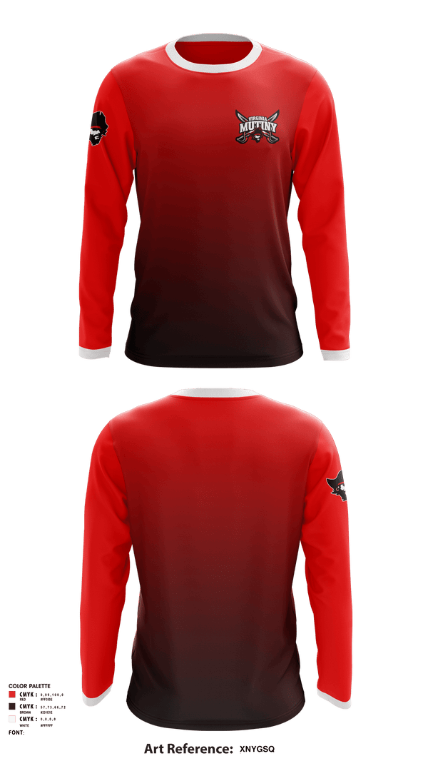 Long Sleeve Performance Shirt, Virginia Mutiny, Football, Teamtime, Team time, sublimation, custom sports apparel, team uniforms, spirit wear, spiritwear, sports uniforms, custom shirts, team store, custom team store, fundraiser sports, apparel fundraiser