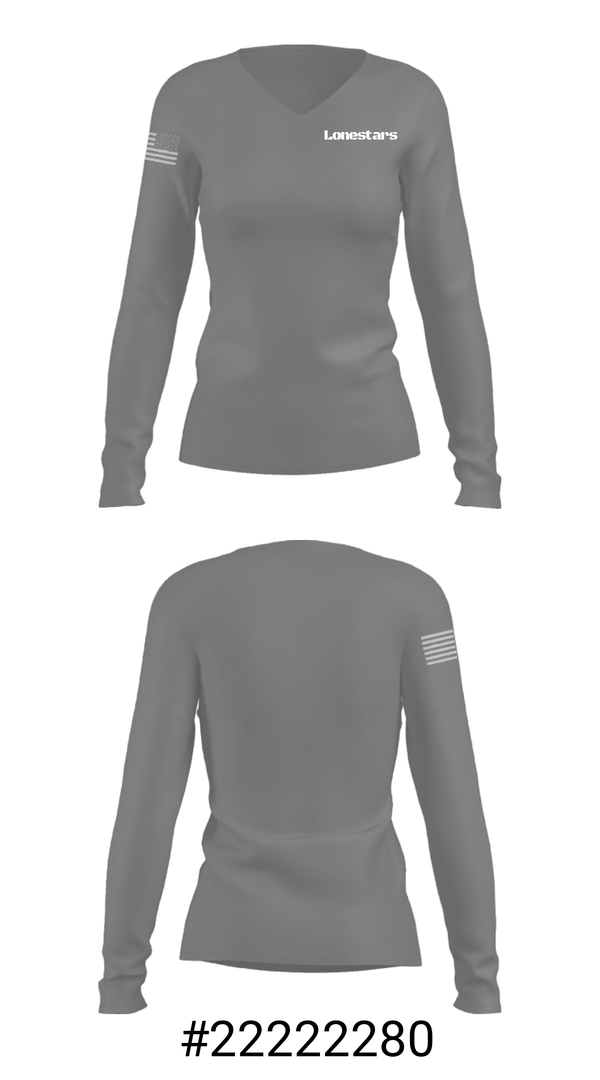 Women's Long Sleeve Vneck Shirt, Lonestars, Softball, Teamtime, Team time, sublimation, custom sports apparel, team uniforms, spirit wear, spiritwear, sports uniforms, custom shirts, team store, custom team store, fundraiser sports, apparel fundraiser