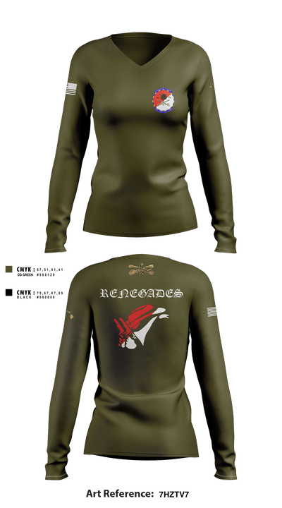 Renegades 84834398 Women's Long Sleeve V-neck Shirt - 1
