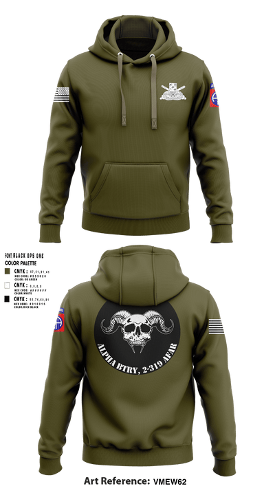 ALPHA BTRY, 2-319th AFAR 68475694 Hoodie - 1