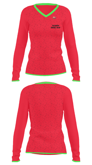 Women's Long Sleeve Vneck Shirt, Rainbow Smoke Shop, , Teamtime, Team time, sublimation, custom sports apparel, team uniforms, spirit wear, spiritwear, sports uniforms, custom shirts, team store, custom team store, fundraiser sports, apparel fundraiser
