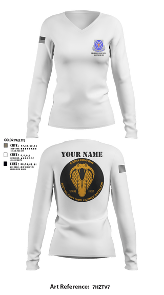 Women's Long Sleeve Vneck Shirt, Charlie Company, 305th MI BN, , Teamtime, Team time, sublimation, custom sports apparel, team uniforms, spirit wear, spiritwear, sports uniforms, custom shirts, team store, custom team store, fundraiser sports, apparel fundraiser