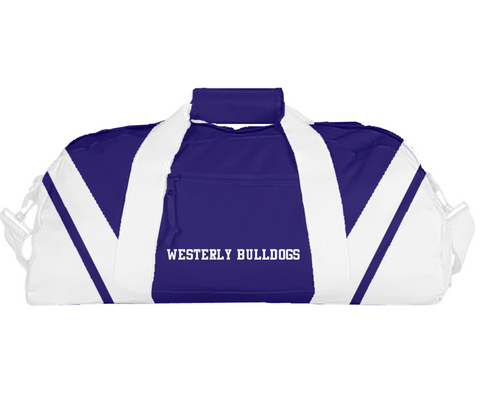 Duffle Bag, Westerly Bulldogs, Men's Basketball, Teamtime, Team time, sublimation, custom sports apparel, team uniforms, spirit wear, spiritwear, sports uniforms, custom shirts, team store, custom team store, fundraiser sports, apparel fundraiser