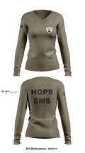 HOPS EMS 88989109 Women's Long Sleeve V-neck Shirt - 4