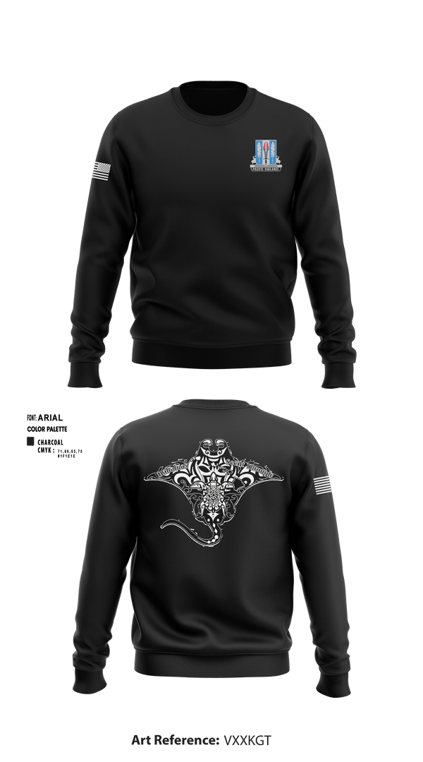 Crew Neck Sweatshirt, Full FoarceHHD, 205th MI BN, Spirit Store, Teamtime, Team time, sublimation, custom sports apparel, team uniforms, spirit wear, spiritwear, sports uniforms, custom shirts, team store, custom team store, fundraiser sports, apparel fundraiser