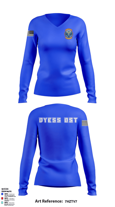 Dyess AFB Operational Support Team 10526750 Women's Long Sleeve V-neck Shirt - 8