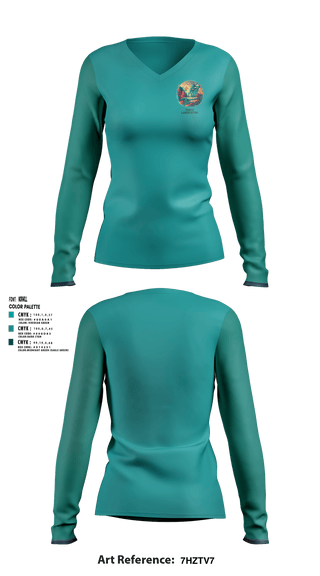 Women's Long Sleeve Vneck Shirt, Family’s Landscaping, , Teamtime, Team time, sublimation, custom sports apparel, team uniforms, spirit wear, spiritwear, sports uniforms, custom shirts, team store, custom team store, fundraiser sports, apparel fundraiser