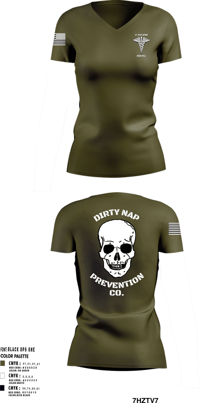 2-319th AFAR MED PLT 63035658 Women's Short Sleeve V-neck Shirt - 1