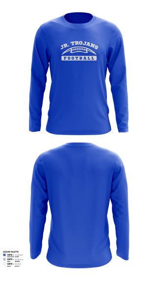 Long Sleeve Performance Shirt, Orland Jr Trojans Football, Football, Teamtime, Team time, sublimation, custom sports apparel, team uniforms, spirit wear, spiritwear, sports uniforms, custom shirts, team store, custom team store, fundraiser sports, apparel fundraiser