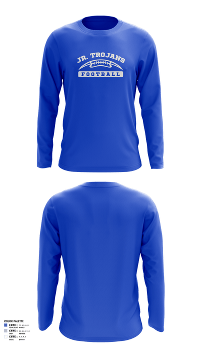 Orland Jr Trojans Football 79293862 Long Sleeve Performance Shirt - 5