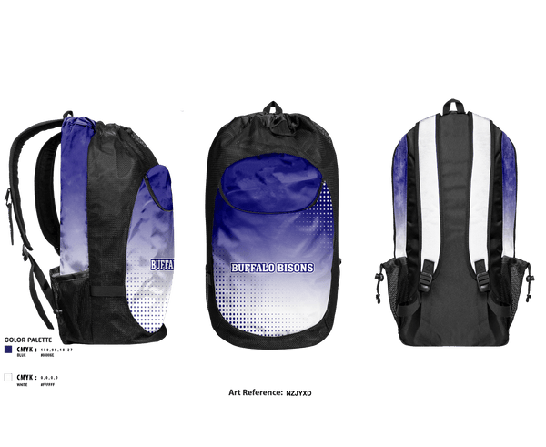 Gear Bag, Buffalo Bisons, Football, Teamtime, Team time, sublimation, custom sports apparel, team uniforms, spirit wear, spiritwear, sports uniforms, custom shirts, team store, custom team store, fundraiser sports, apparel fundraiser