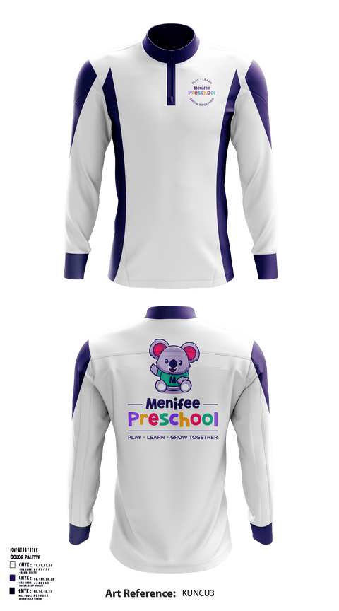 Quarter Zip Jacket, Menifee Preschool, Spirit Store, Teamtime, Team time, sublimation, custom sports apparel, team uniforms, spirit wear, spiritwear, sports uniforms, custom shirts, team store, custom team store, fundraiser sports, apparel fundraiser