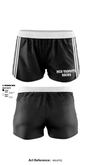 Women's Shorts, McG Varsity, School Spirit Store, Teamtime, Team time, sublimation, custom sports apparel, team uniforms, spirit wear, spiritwear, sports uniforms, custom shirts, team store, custom team store, fundraiser sports, apparel fundraiser