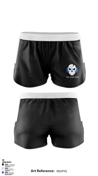 Women's Shorts, Trap House Fitness, Spirit Store, Teamtime, Team time, sublimation, custom sports apparel, team uniforms, spirit wear, spiritwear, sports uniforms, custom shirts, team store, custom team store, fundraiser sports, apparel fundraiser