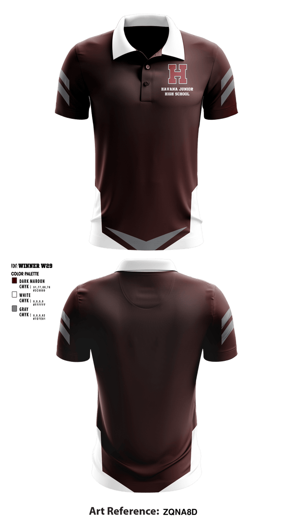 Short Sleeve Performance Polo, Havana Junior High School, Spirit Store, Teamtime, Team time, sublimation, custom sports apparel, team uniforms, spirit wear, spiritwear, sports uniforms, custom shirts, team store, custom team store, fundraiser sports, apparel fundraiser