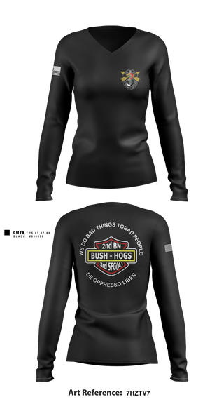 Women's Long Sleeve Vneck Shirt, MCPOD-XVIII Airborne Corps, Army, Teamtime, Team time, sublimation, custom sports apparel, team uniforms, spirit wear, spiritwear, sports uniforms, custom shirts, team store, custom team store, fundraiser sports, apparel fundraiser