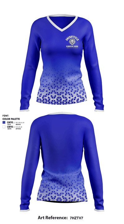 Lions 22609981 Women's Long Sleeve V-neck Shirt - 1