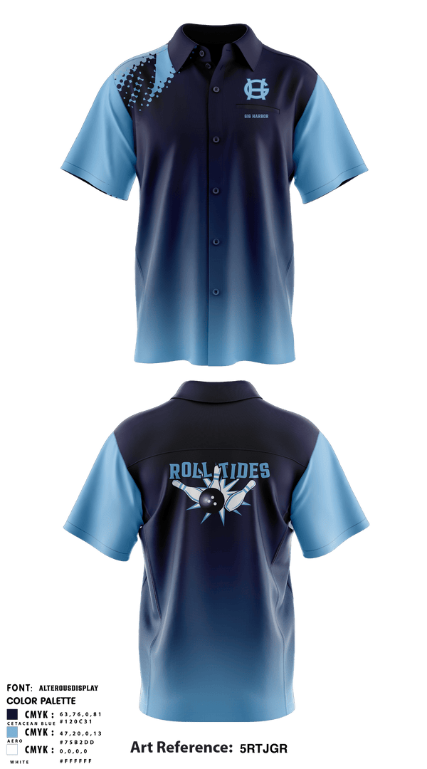 Short Sleeve Bowling Jersey, Gig Harbor High School Bowling, Bowling, Teamtime, Team time, sublimation, custom sports apparel, team uniforms, spirit wear, spiritwear, sports uniforms, custom shirts, team store, custom team store, fundraiser sports, apparel fundraiser