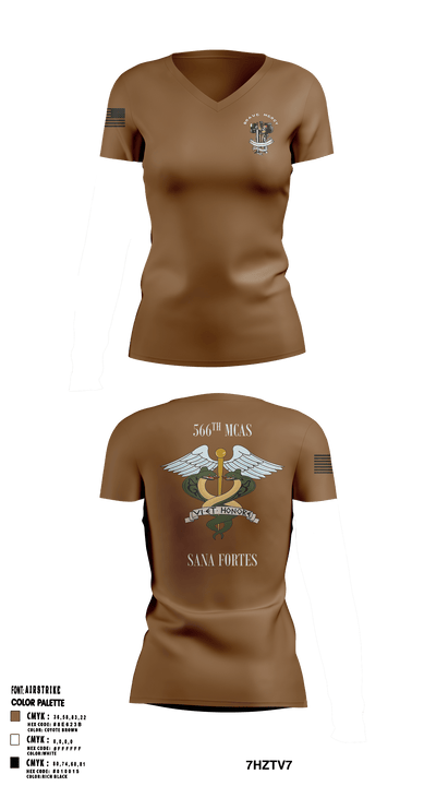 566th MCAS- Army 77440363 Women's Short Sleeve V-neck Shirt - 50